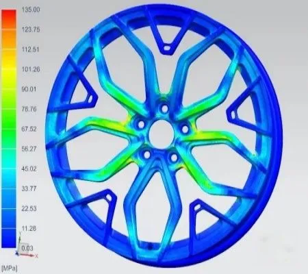 designed wheel FEA analysis